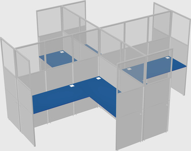 Shared l-shaped cubicles