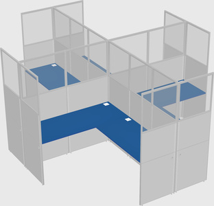 Shared l-shaped cubicles