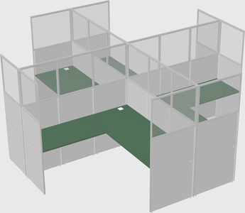 Shared l-shaped cubicles