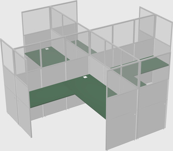 Shared l-shaped cubicles