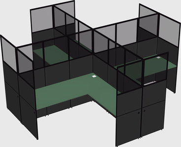Shared l-shaped cubicles