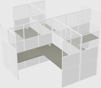 Shared l-shaped cubicles