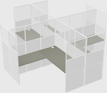 Shared l-shaped cubicles