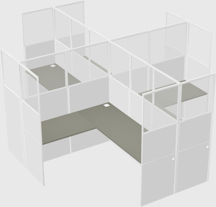 Shared l-shaped cubicles