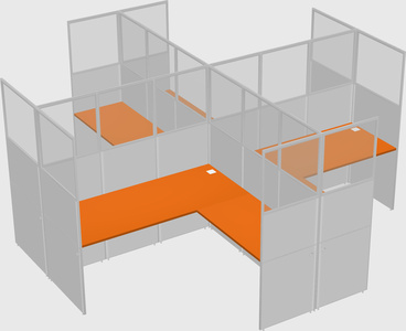 Shared l-shaped cubicles
