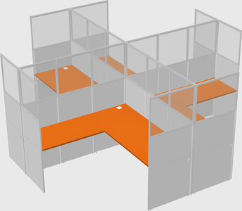Shared l-shaped cubicles