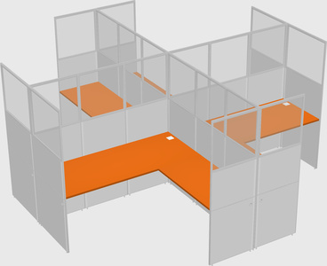 Shared l-shaped cubicles