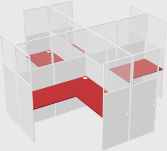 Shared l-shaped cubicles