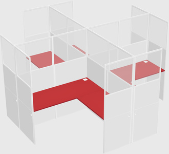 Shared l-shaped cubicles