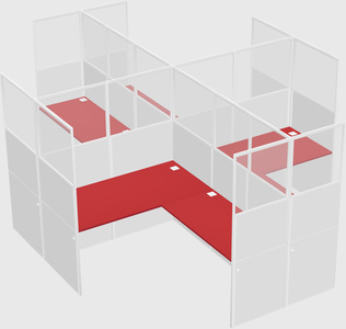 Shared l-shaped cubicles