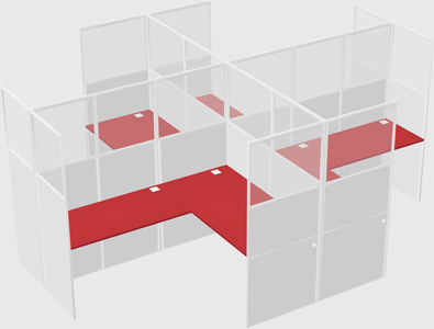 Shared l-shaped cubicles