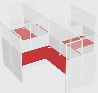 Shared l-shaped cubicles