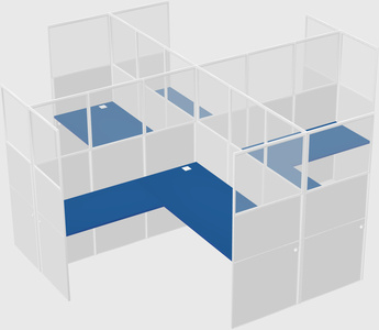 Shared l-shaped cubicles