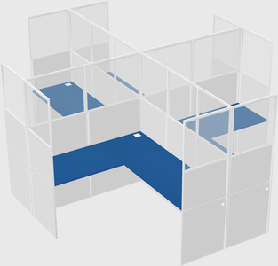 Shared l-shaped cubicles