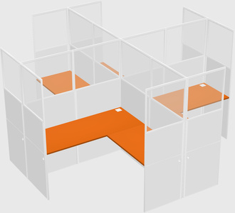 Shared l-shaped cubicles