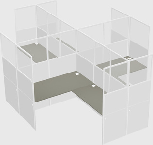 Shared l-shaped cubicles