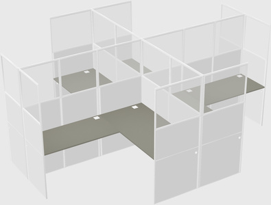 Shared l-shaped cubicles