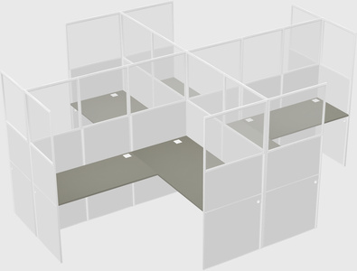 Shared l-shaped cubicles