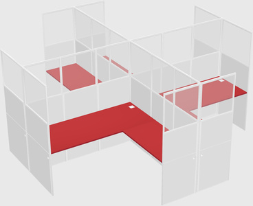 Shared l-shaped cubicles