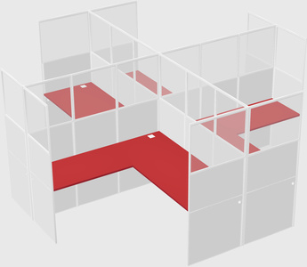 Shared l-shaped cubicles