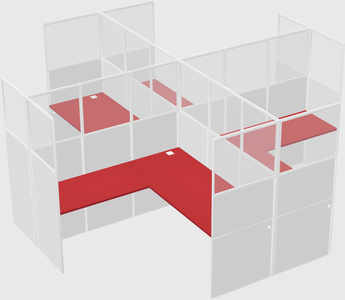 Shared l-shaped cubicles