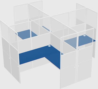 Shared l-shaped cubicles