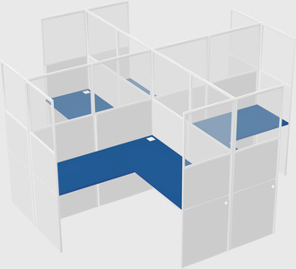 Shared l-shaped cubicles