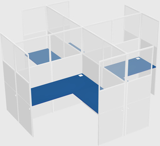 Shared l-shaped cubicles