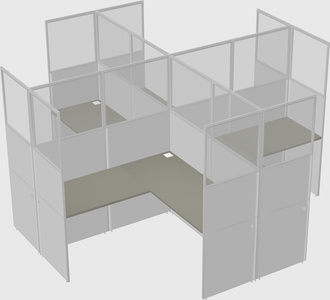 Shared l-shaped cubicles