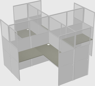 Shared l-shaped cubicles