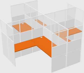 Shared l-shaped cubicles