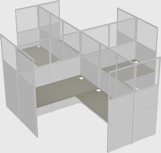 Shared l-shaped cubicles
