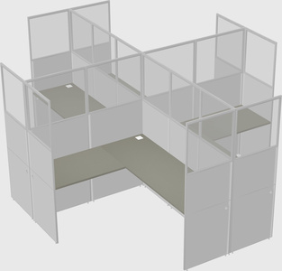 Shared l-shaped cubicles