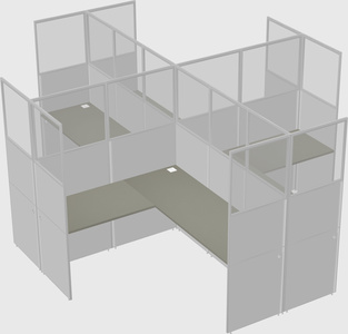 Shared l-shaped cubicles