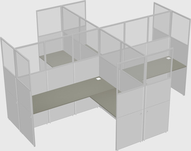 Shared l-shaped cubicles