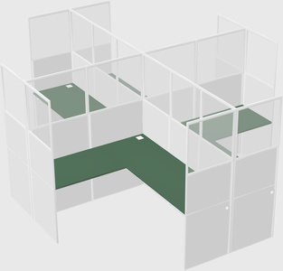 Shared l-shaped cubicles