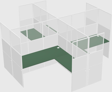 Shared l-shaped cubicles