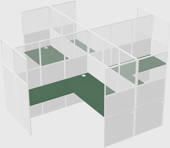 Shared l-shaped cubicles