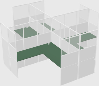 Shared l-shaped cubicles