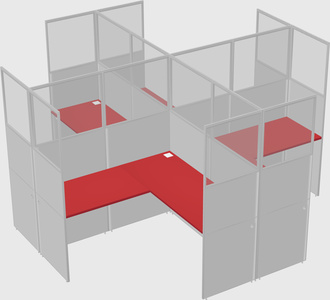 Shared l-shaped cubicles
