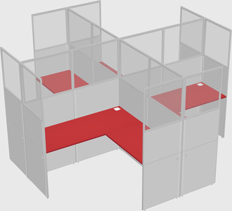 Shared l-shaped cubicles