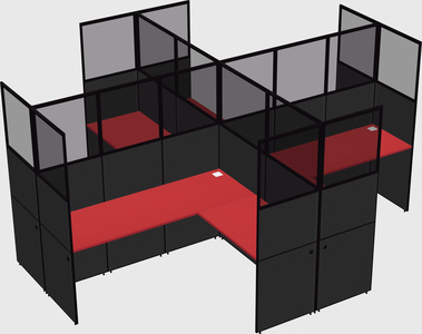 Shared l-shaped cubicles