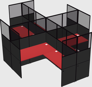 Shared l-shaped cubicles