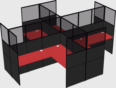 Shared l-shaped cubicles