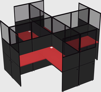Shared l-shaped cubicles