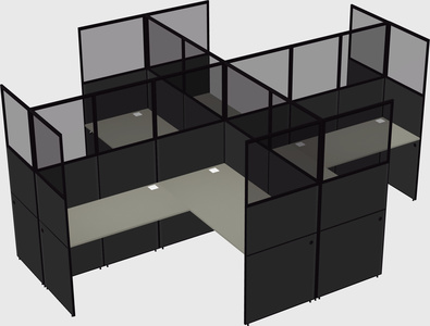 Shared l-shaped cubicles