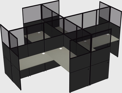 Shared l-shaped cubicles