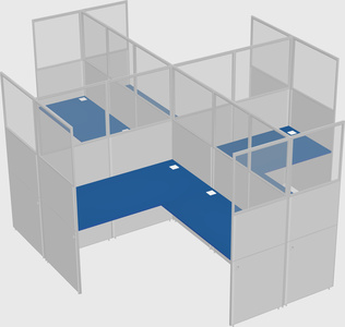 Shared l-shaped cubicles