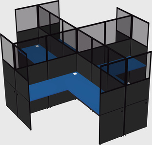 Shared l-shaped cubicles