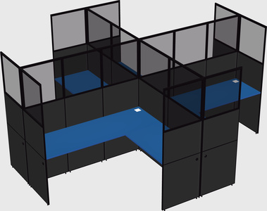 Shared l-shaped cubicles